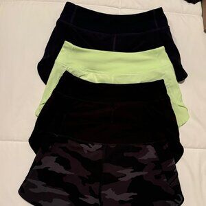 Athleta Girls - Bundle of Shorts - Size XS (6) - Black, Navy, Yellow & Camo